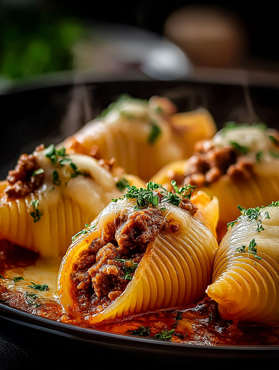 Various pasta dishes on a plate.