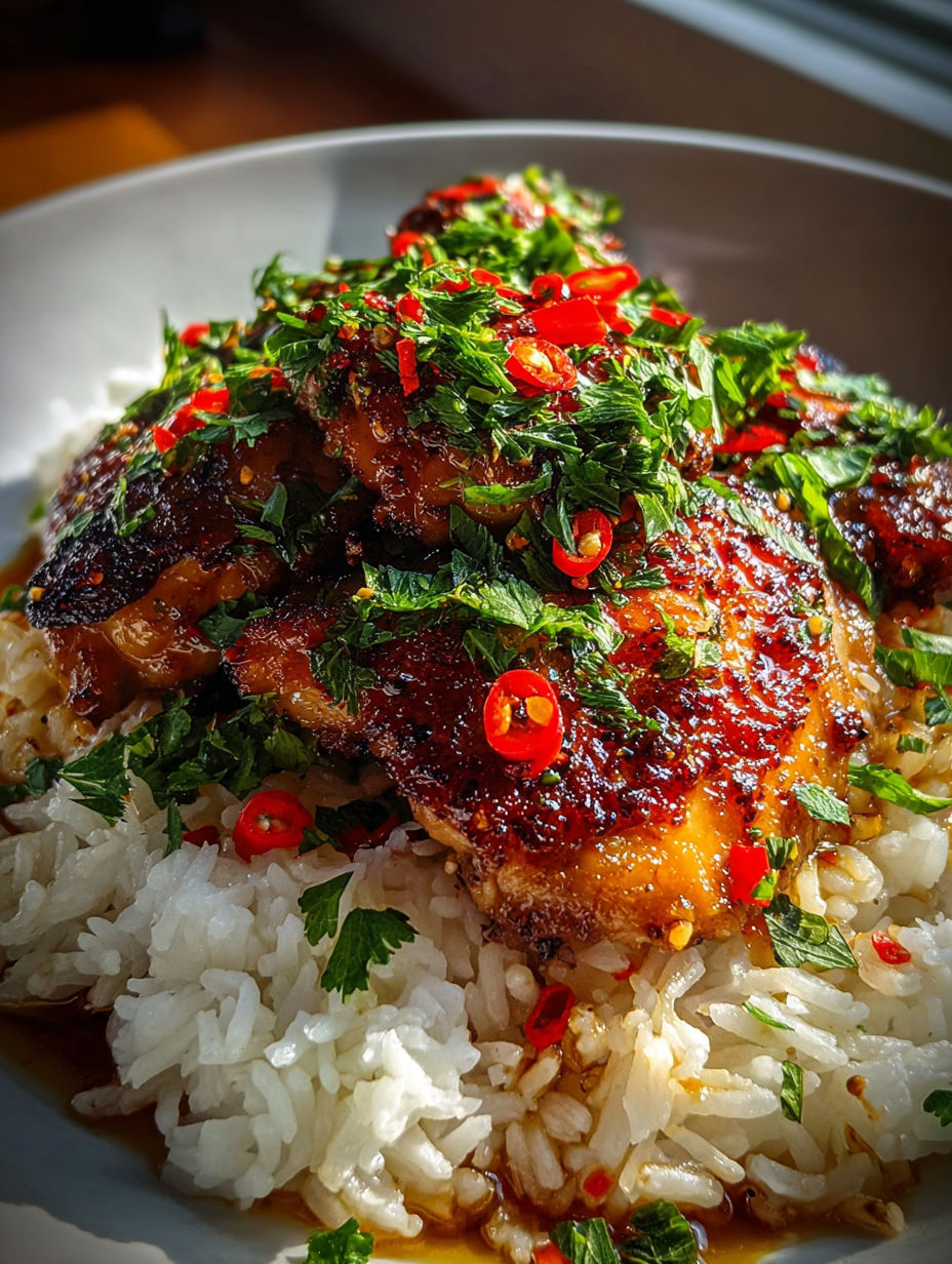 Spicy Maple Chicken Coconut Rice.