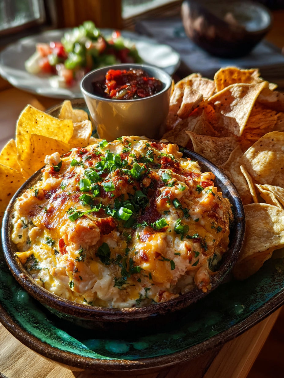 A bowl with cheese dip and chips.