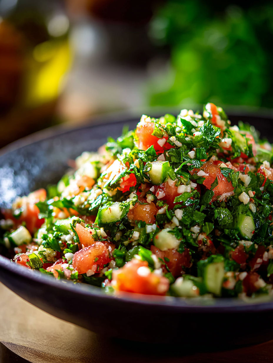 A bowl of Tabbouleh Salad.
