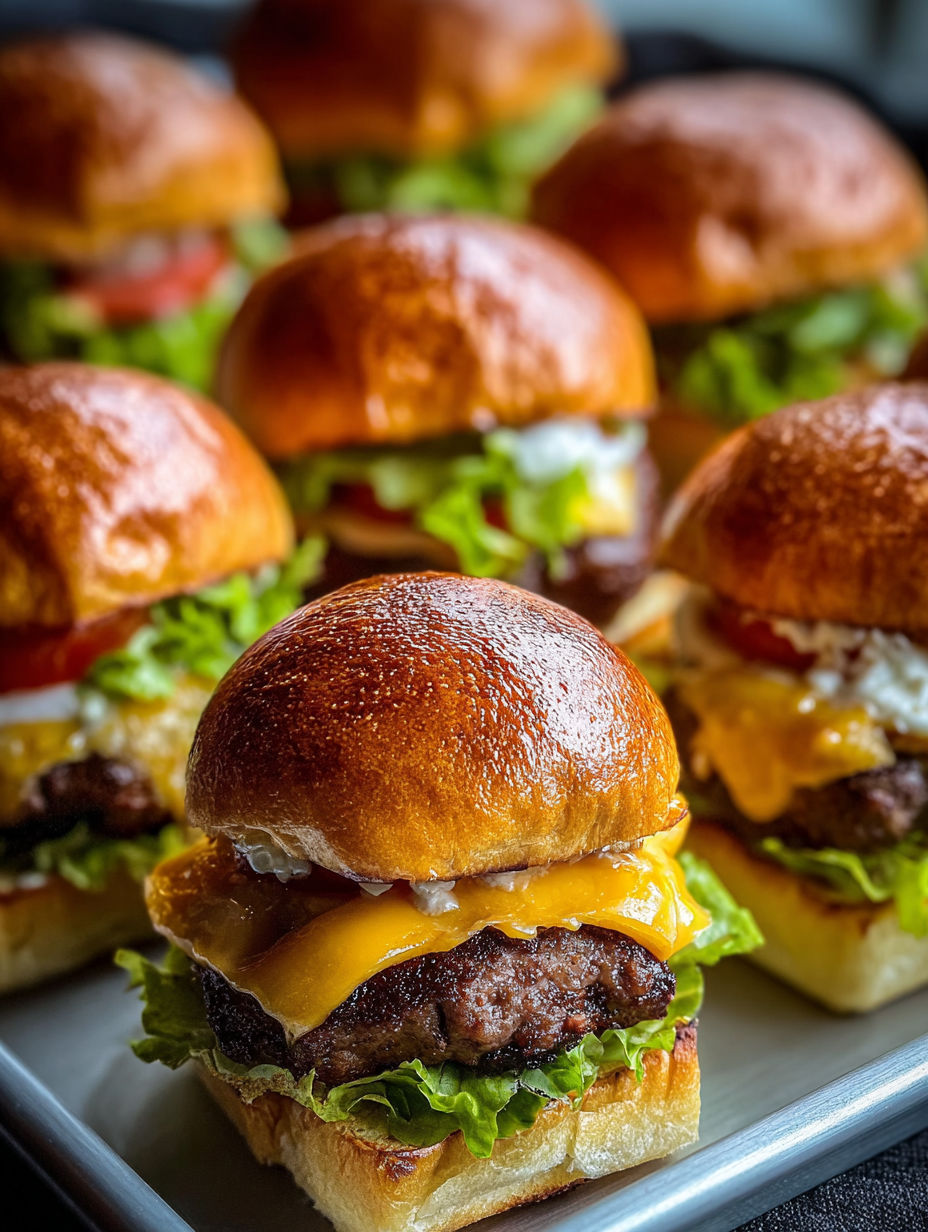 A plate of burger sliders.