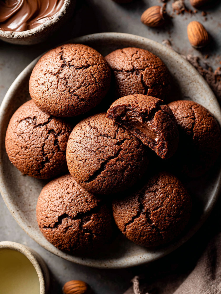 A plate of chocolate chip cookies.
