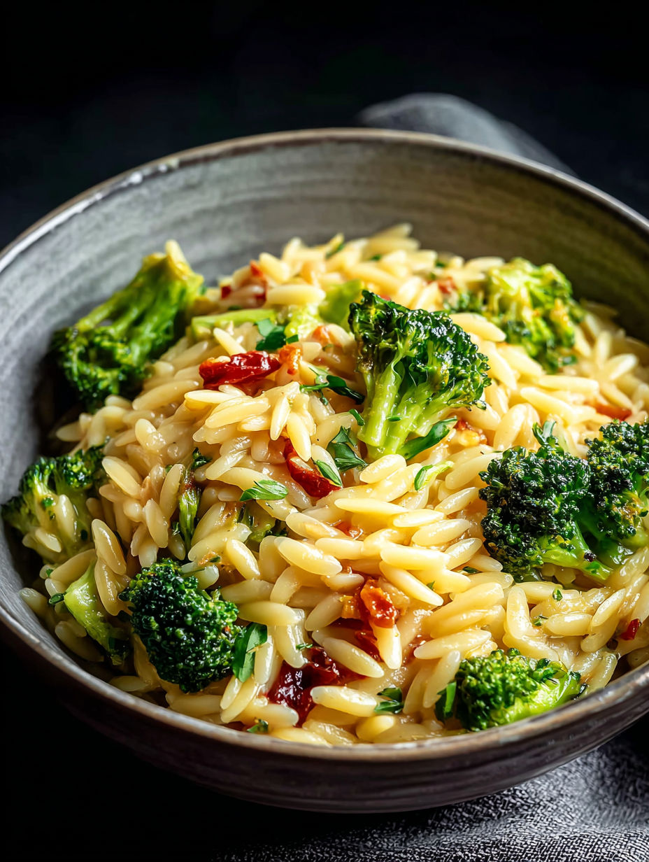 A bowl of rice with broccoli.