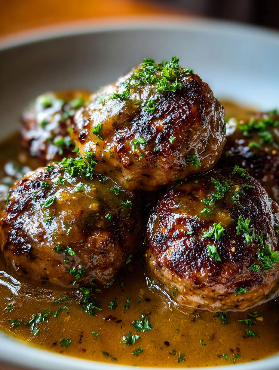 Stuffed meatballs in Guinness gravy.