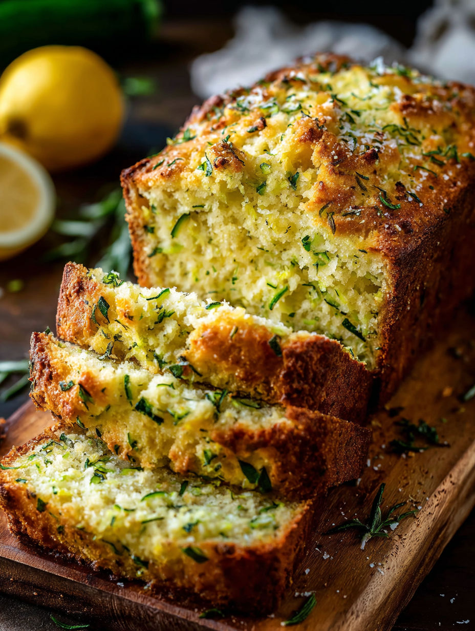 A slice of zucchini ricotta bread.