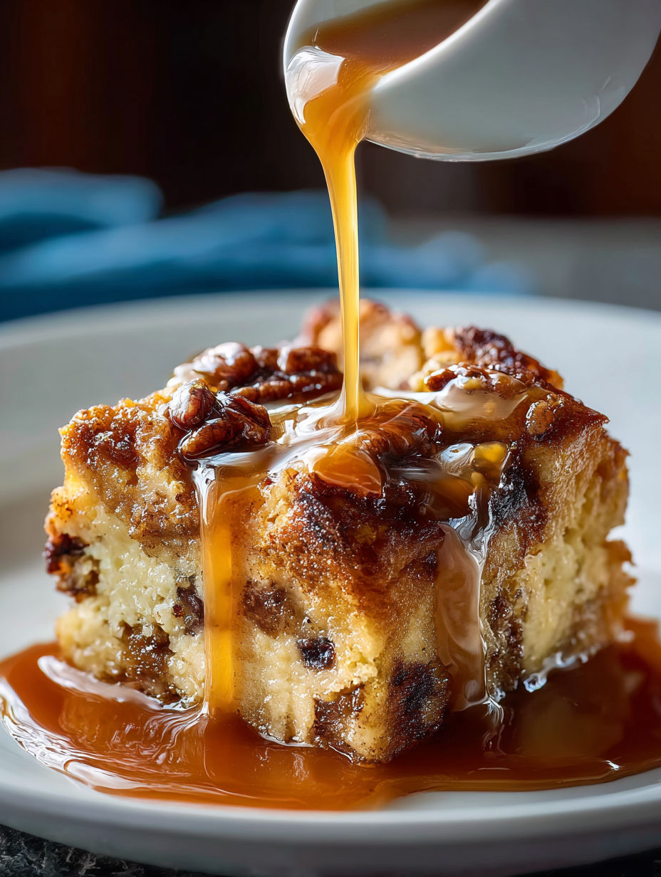 Orleans bread pudding with bourbon drizzle.