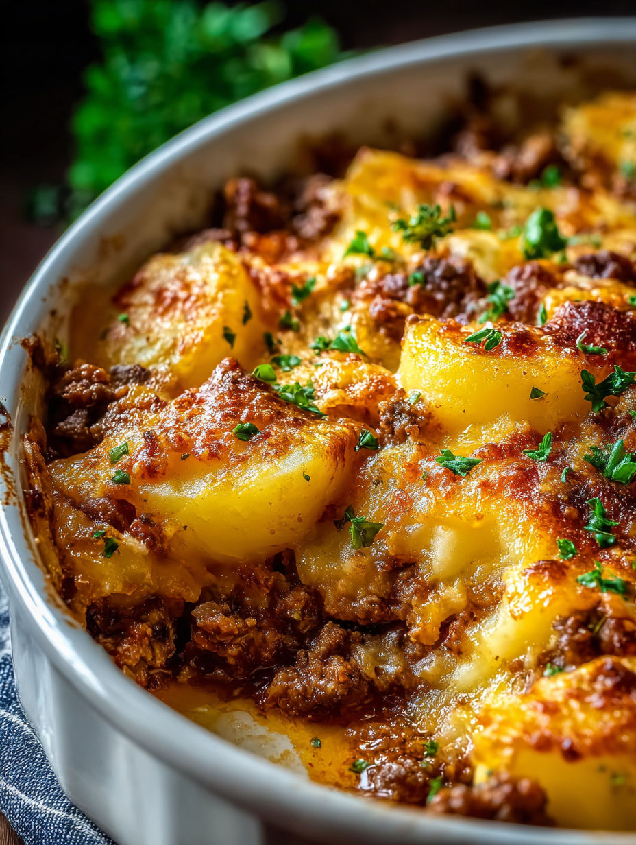 A filling hobo bake with ground beef and potatoes.