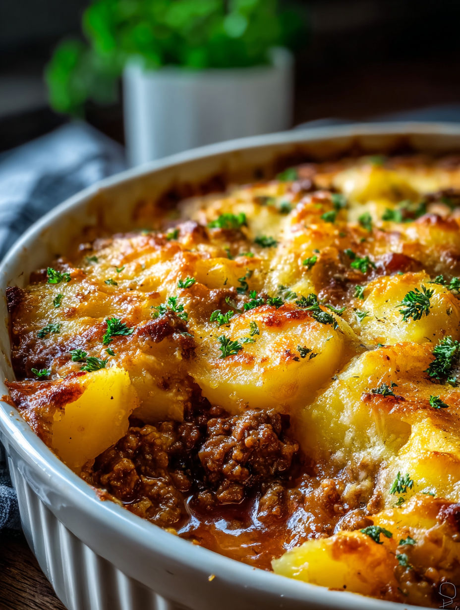 A filling hobo bake with ground beef and potatoes.