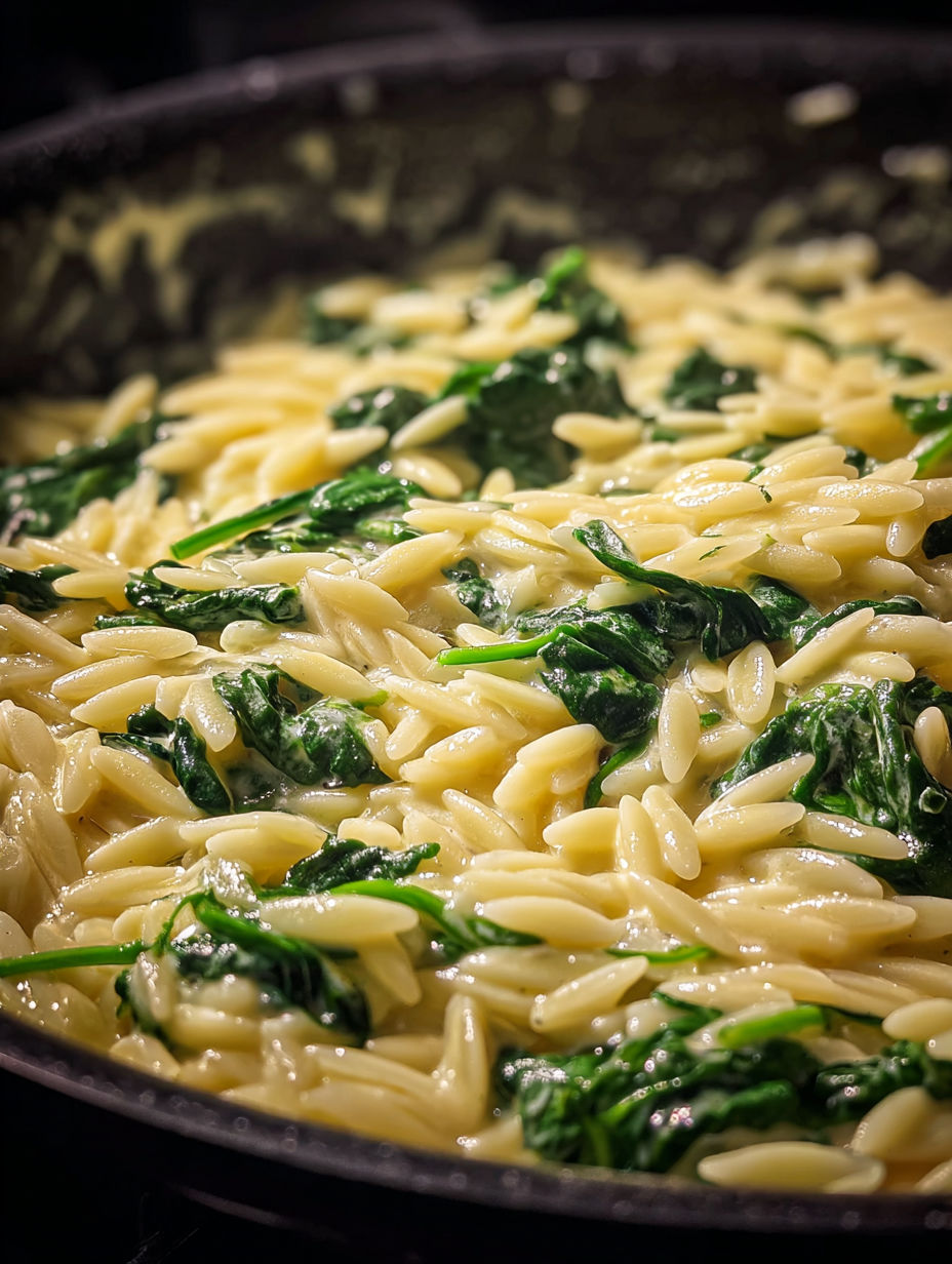 Plate of pasta with spinach and ricotta.