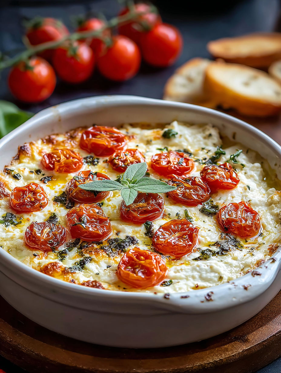 A bowl filled with goat cheese and tomato basil dip.