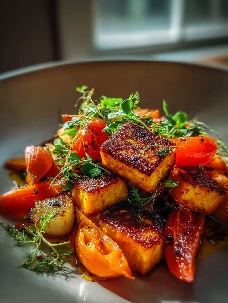 A bowl of food with a variety of vegetables.