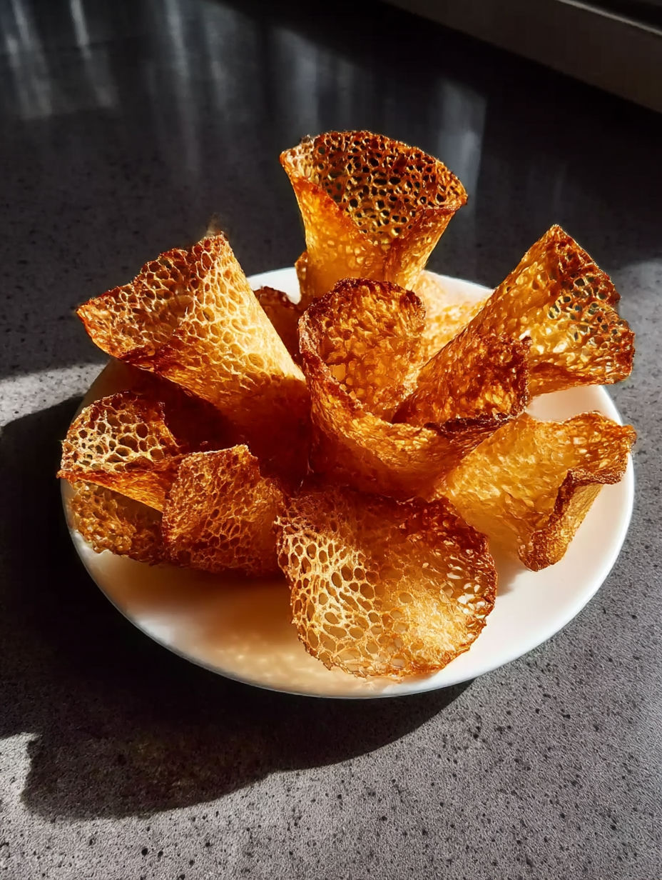 A plate of Chinese New Year Rice Chips.