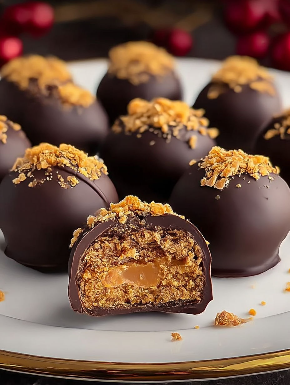 A plate of Butterfinger Truffles.