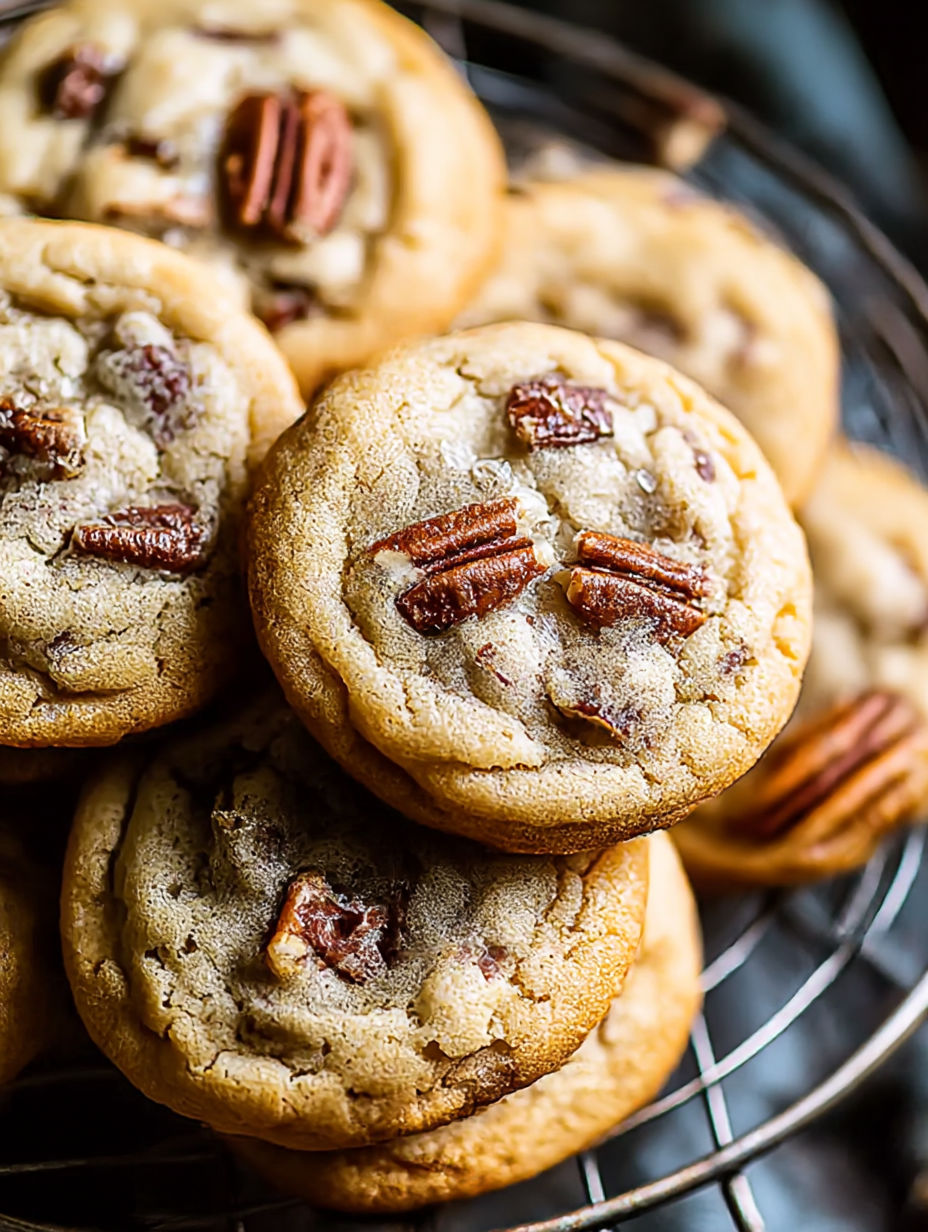 A plate of pecan cookies.