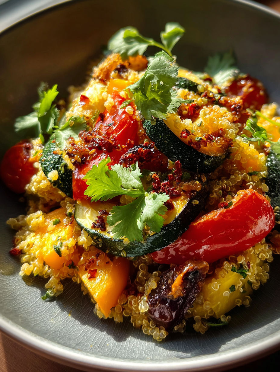 A plate of food with a variety of vegetables.