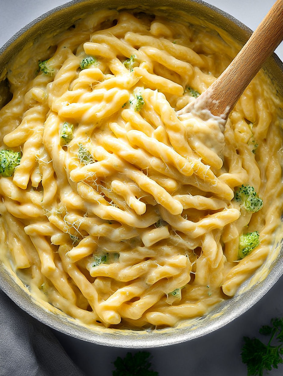 A tasty plate of creamy macaroni and cheese.
