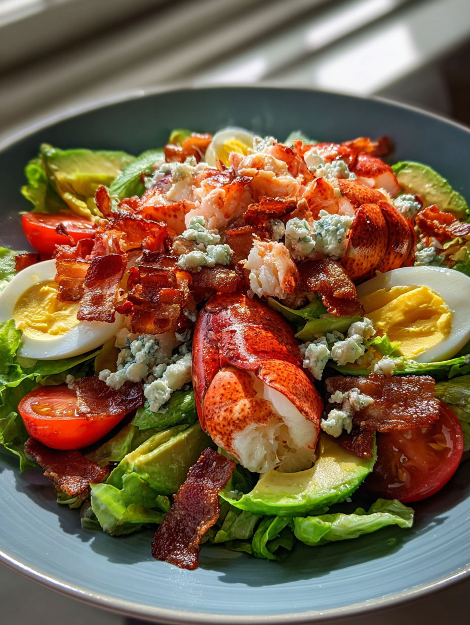 A plate of lobster cobb salad.