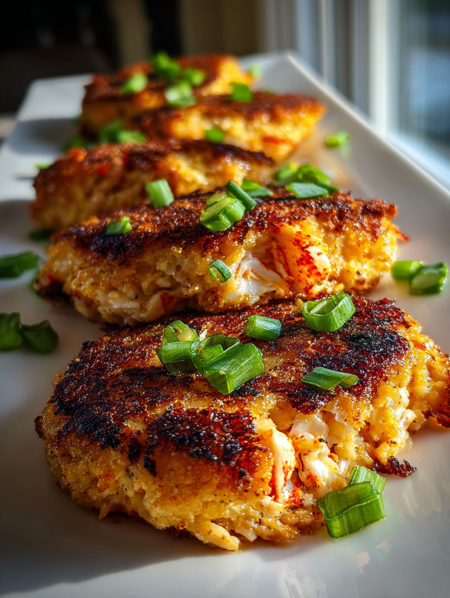 A plate of lobster crab cakes.