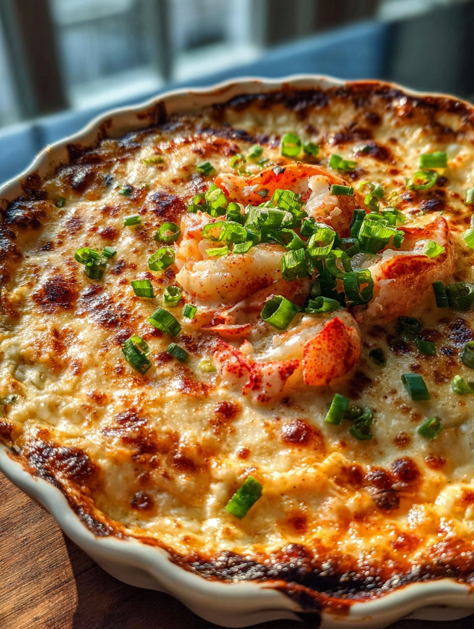 A bowl of lobster and crab dip.