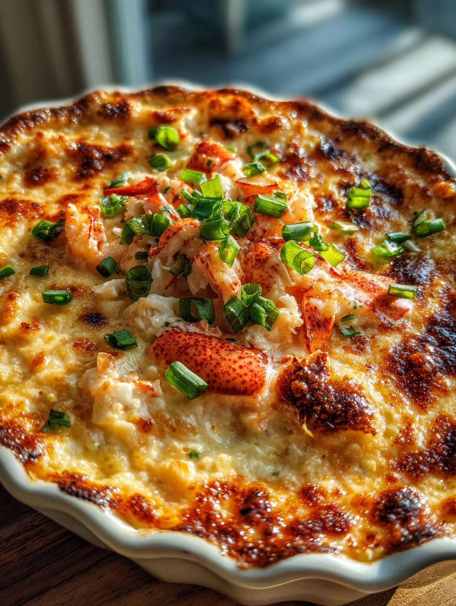 A plate of lobster and crab dip.
