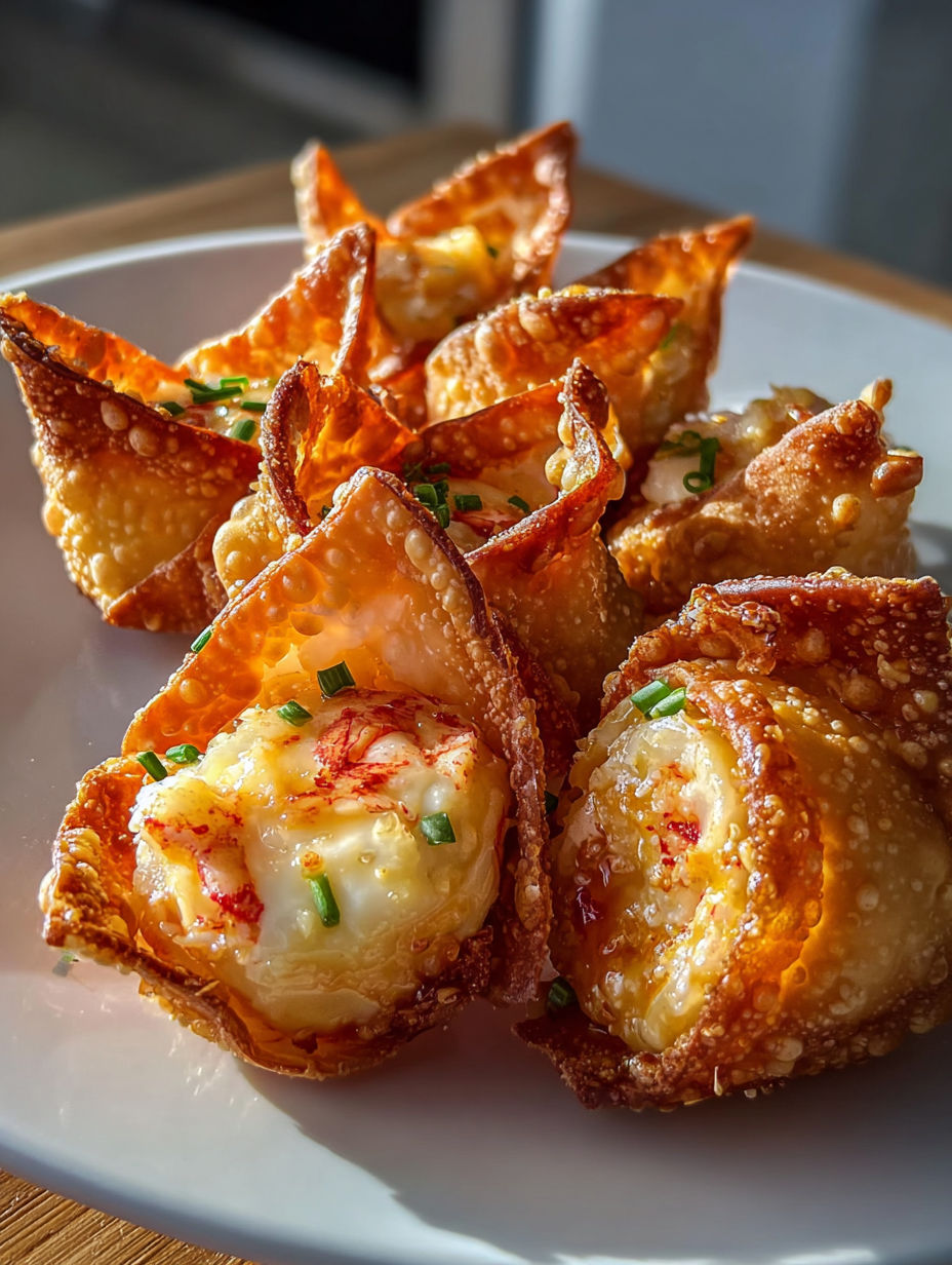 A plate of lobster rangoon.