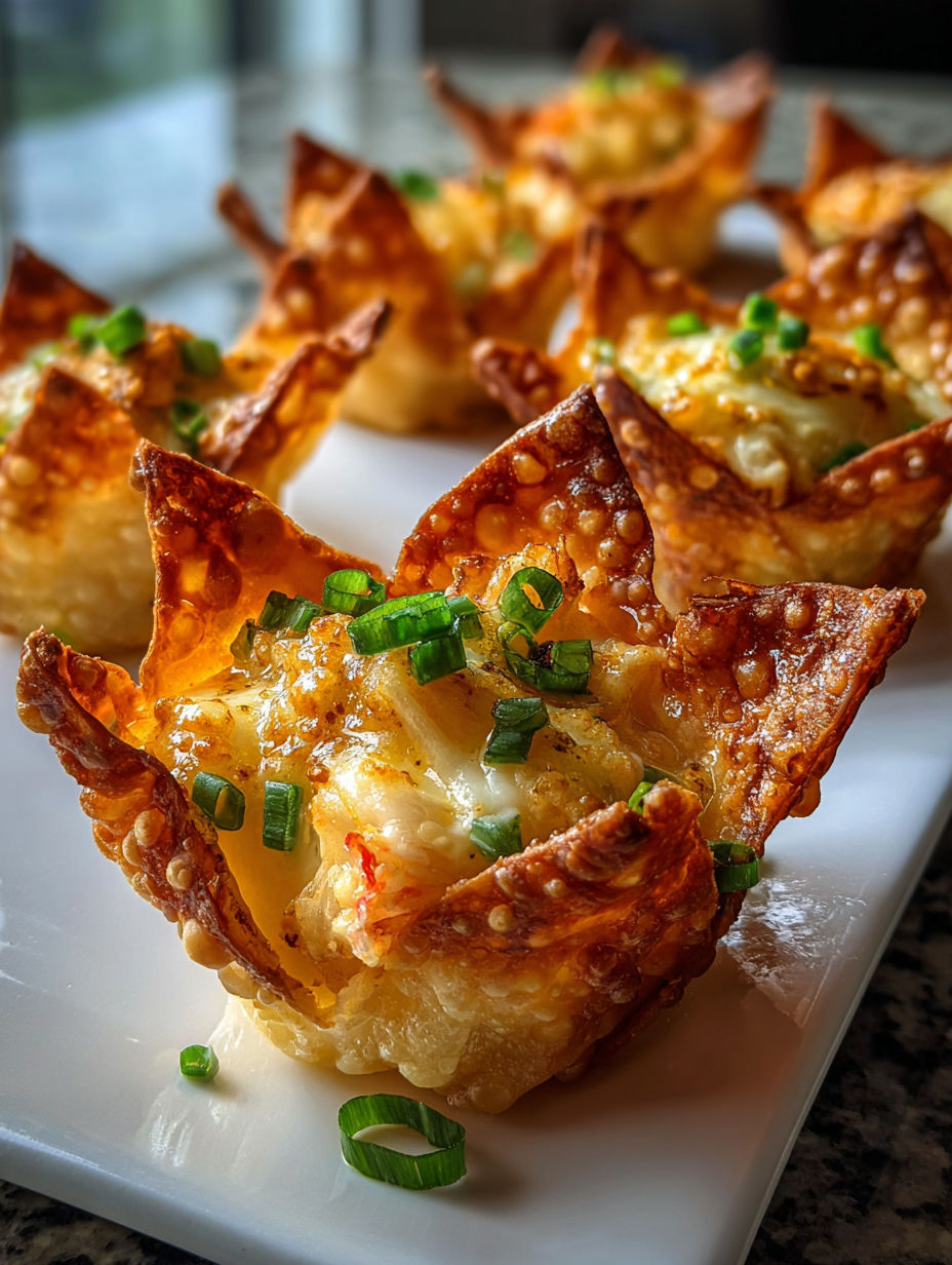 A plate of lobster rangoon.