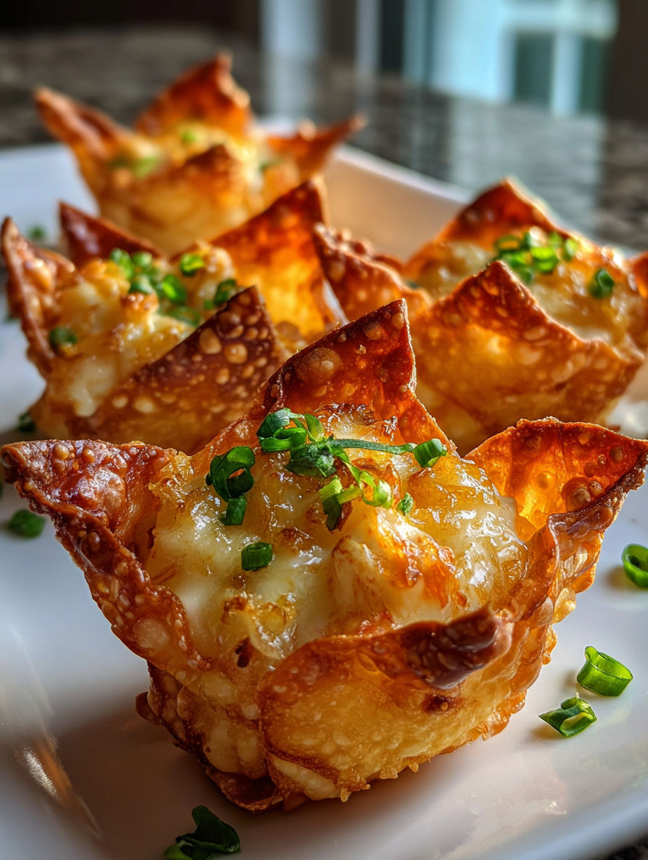 A plate of lobster rangoon.