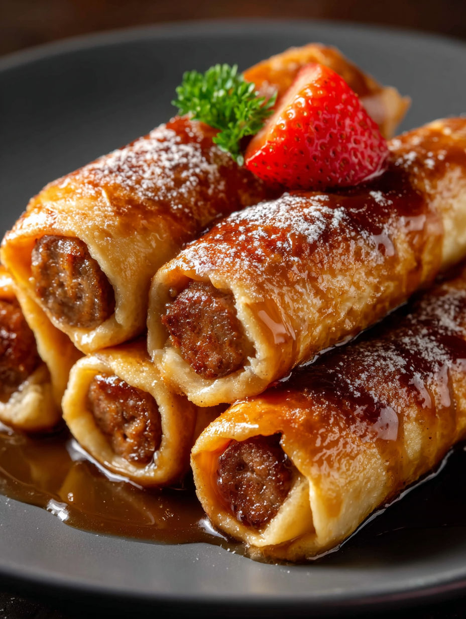 Tasty pastries with fresh strawberries on the side.