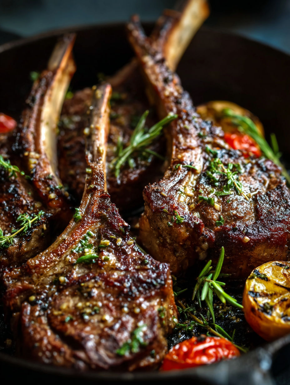 Greek Lamb Chops with herbs and spices.