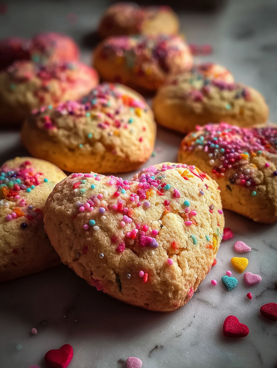 A plate of sourdough cookies with hearts on them.