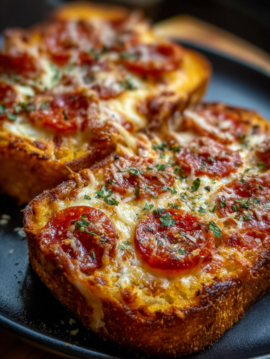 A slice of pizza on a black plate.