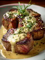 A delicious meal of meat and sauce.