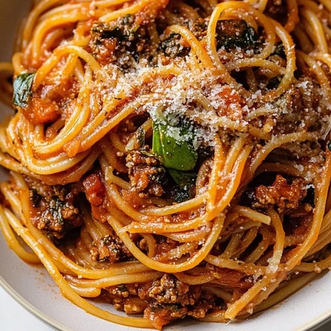 A bowl of spaghetti with meat sauce and cheese.