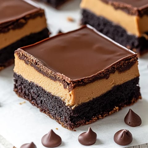 A slice of buckeye brownies with ganache.