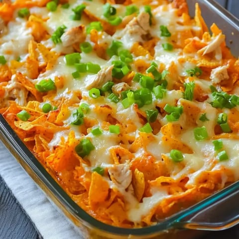 A dish of Doritos Casserole with Chicken.