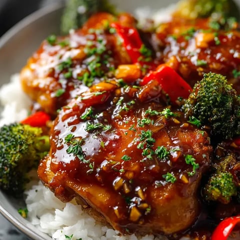 A bowl with chicken and broccoli pieces.