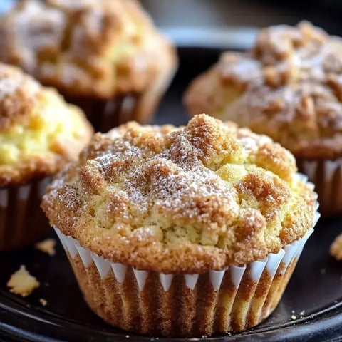Cupcake dusted with powdered sugar.