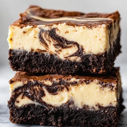 Chocolatey bar with creamy marbled swirls on top, sliced and ready to eat.