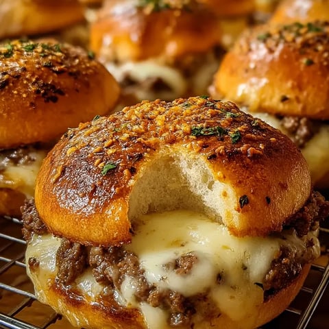 A close up of a cheese and meat sandwich.