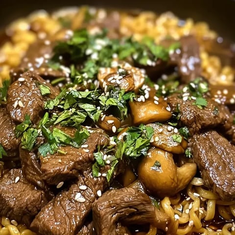 A bowl stuffed with beef and mushrooms.