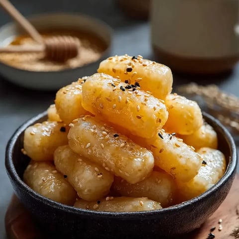 A bowl topped with sesame seeds, ready to eat.