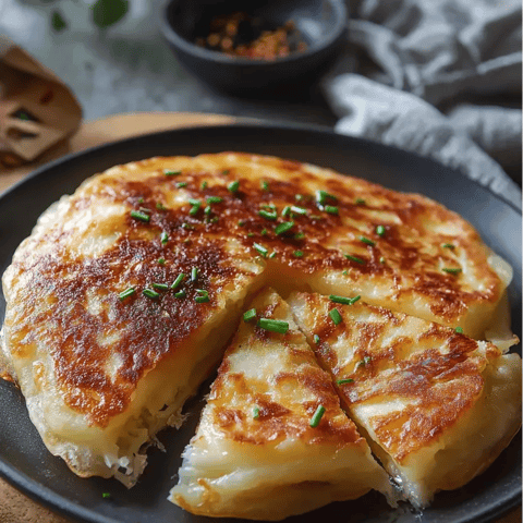 Slice topped with herbs, sitting front and center.