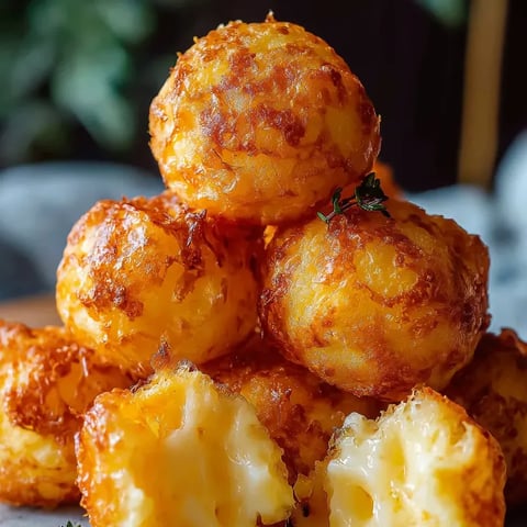 A stack of cheese balls.