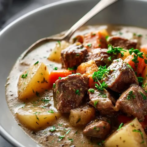 A bowl filled with tender meat and colorful vegetables.