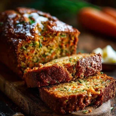 A slice of carrot bread sitting on a wooden table.