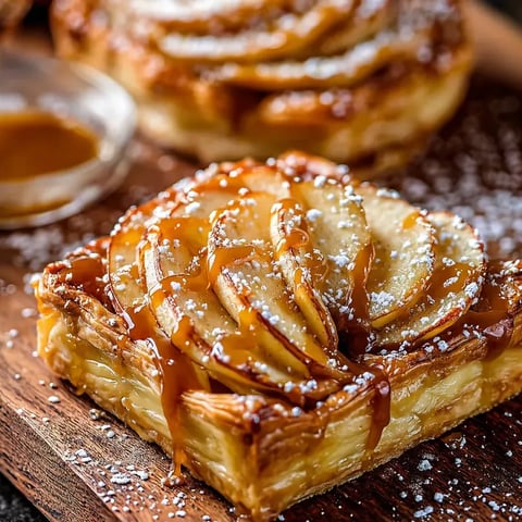 Pastry covered in caramel sauce.