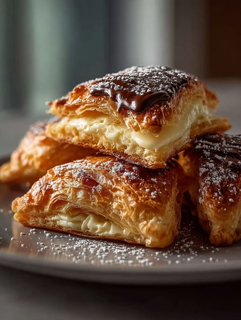 Plate with cream cheese pastries.