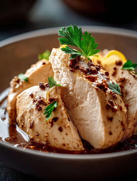 Spiced chicken served on a plate