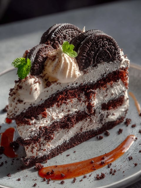 A slice of creamy cookie cake.