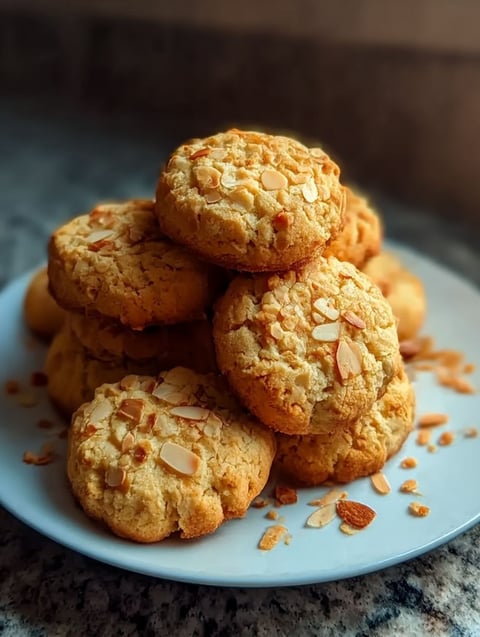 A pile of almond cookies for Chinese New Year